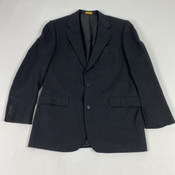 Brooks Brothers Blazer Mens 41L Charcoal Gray Brooksease Two Button Jacket USA